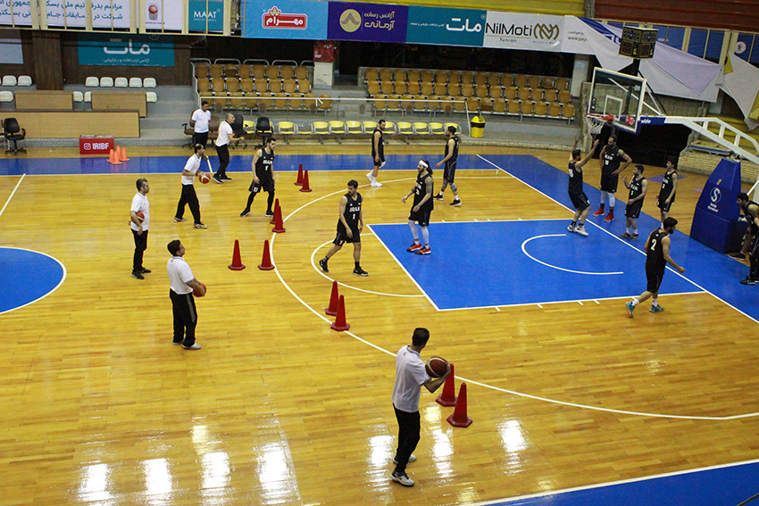 تمرین تیم ملی بسکتبال پیش از شروع مسابقات کاپ آسیا