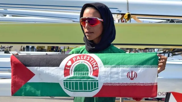 حمایت از مردم فلسطین توسط دختر قایقران المپیکی ایران