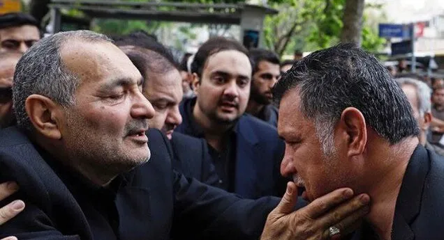 حضور دایی در مراسم تشییع پیکر مادر شهید تهرانی مقدم
