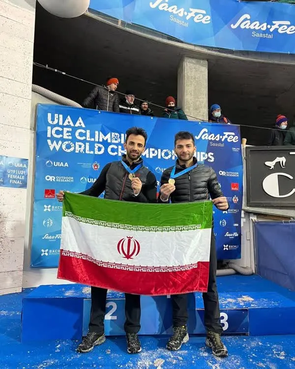 مدال طلای جهان بر گردن یخ‌نورد ایرانی