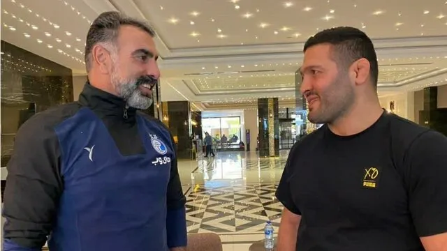 دیدار صمیمانه محمود فکری و رضا یزدانی در هتل المپیک